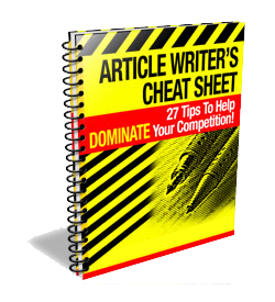 article writer cheat sheet