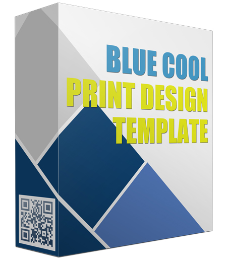 blue cool print design template