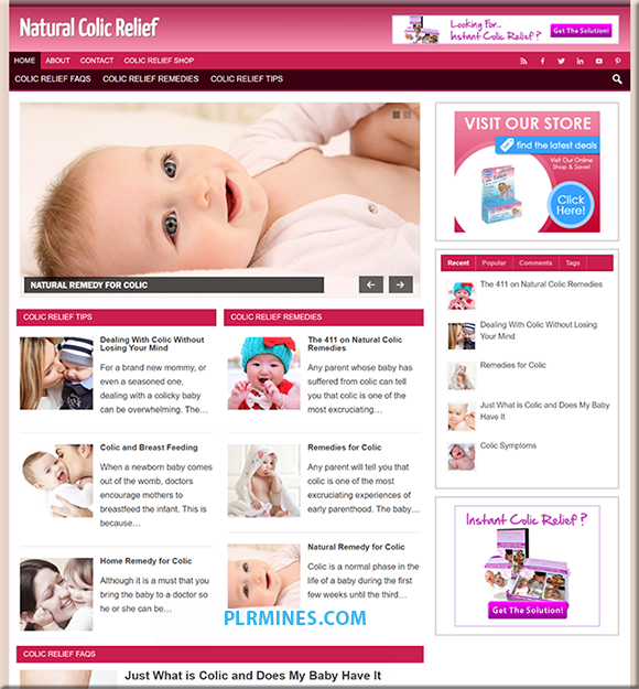 colic relief niche plr blog