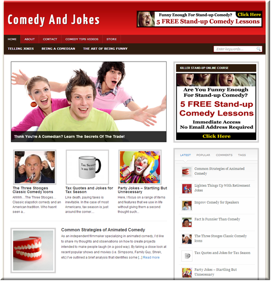 comedy niche plr blog