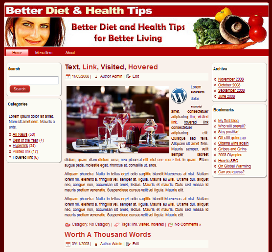 better diet health templates