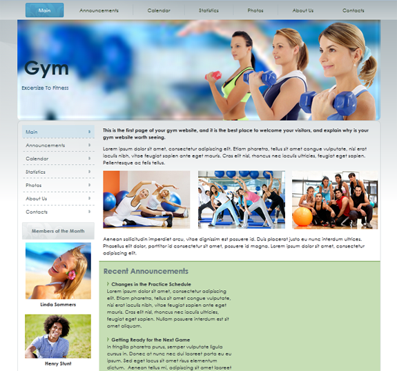 gym fitness templates