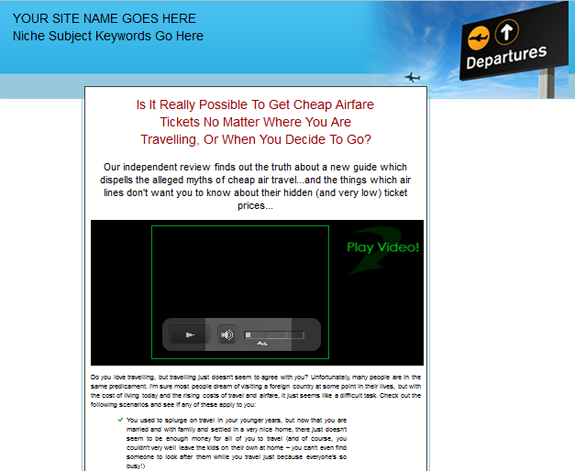 airfare secrets presell templates