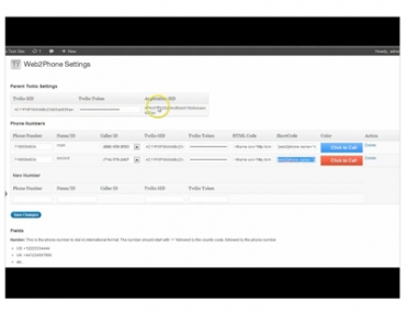 web2phone click call wordpress