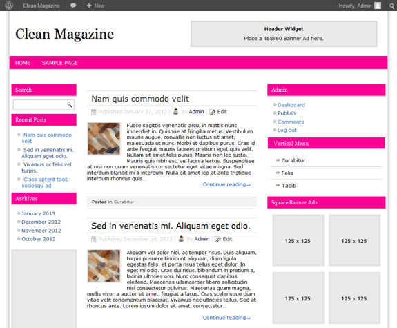 clean magazine responsive wp theme